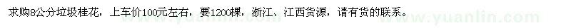 求購(gòu)8公分垃圾桂花