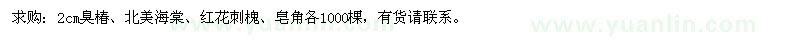 求購臭椿、北美海棠、紅花刺槐