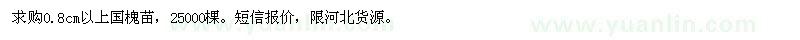 求購0.8公分以上國槐苗