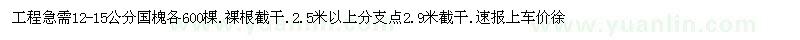 求購(gòu)12-15公分國(guó)槐