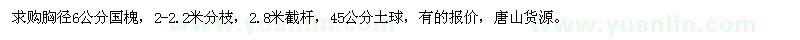 求購胸徑6公分國槐