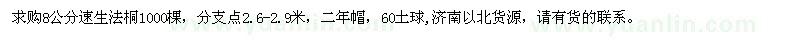 求購8公分速生法桐