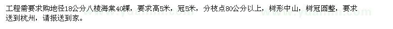 求購地徑18公分八棱海棠
