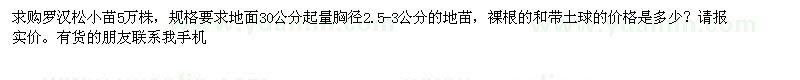 求購羅漢松小苗