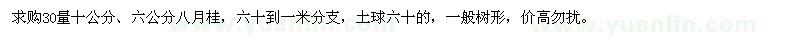 求購30量6、10公分八月桂