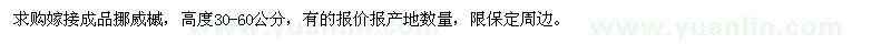 求購高度30-60公分挪威槭