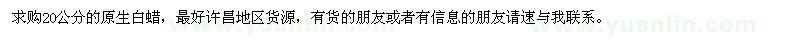 求購20公分白蠟