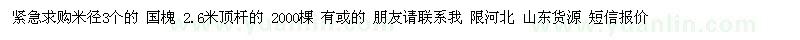 求購米徑3公分國槐