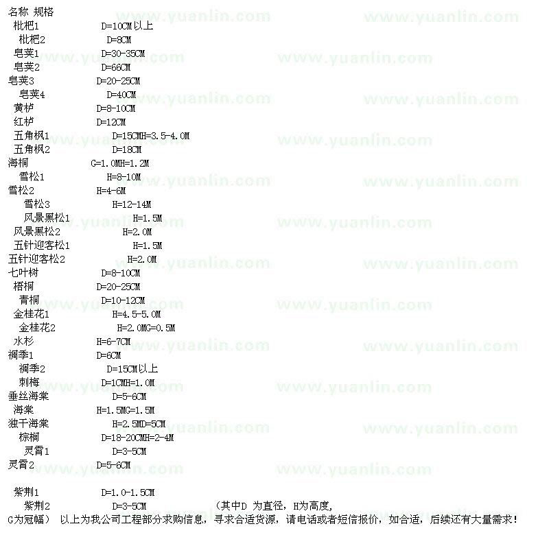 求購(gòu)枇杷、皂莢、黃櫨等
