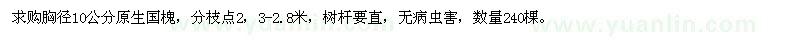 求購胸徑10公分國槐