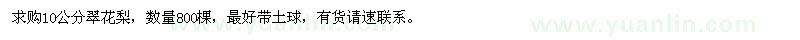 求購10公分翠花梨