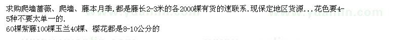 求購爬墻薔薇、爬墻、藤本月季等