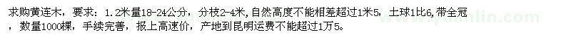 求購1.2米量18-24公分黃連木