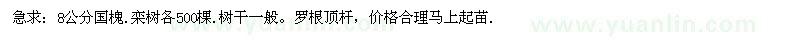 求購8公分國槐、欒樹(shù)