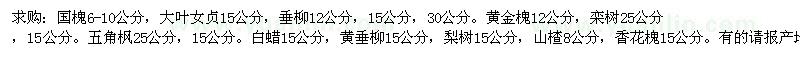 求購(gòu)國(guó)槐、大葉女貞、垂柳等