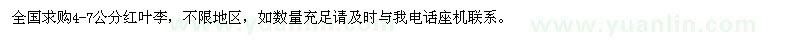 求購4-7公分紅葉李