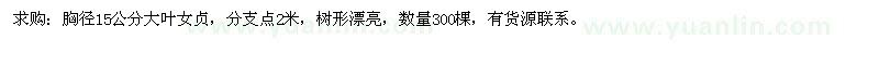 求購胸徑15公分大葉女貞