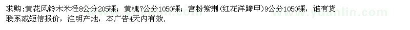 求購(gòu)黃花風(fēng)鈴木、黃槐、宮粉紫荊等