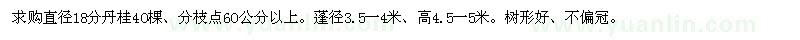 求購直徑18分丹桂