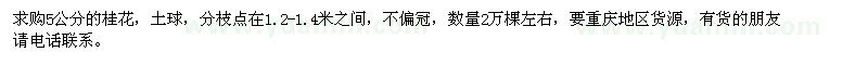 求購5公分桂花