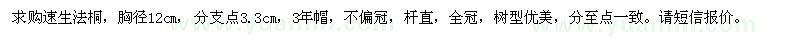 求購胸徑12公分法桐