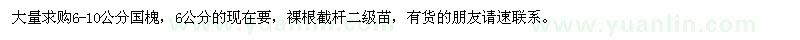 求購(gòu)6-10公分國(guó)槐