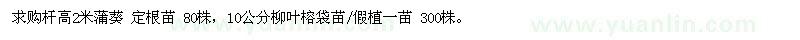 求購(gòu)桿高2米蒲葵、10公分柳葉榕