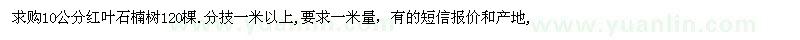 求購10公分紅葉石楠