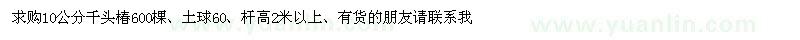 求購(gòu)10公分千頭椿