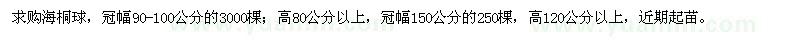求購冠幅90-100公分海桐球