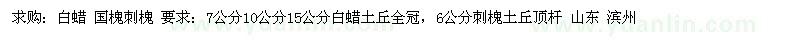 求購(gòu)白蠟、國(guó)槐、刺槐