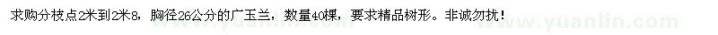 求購26公分廣玉蘭