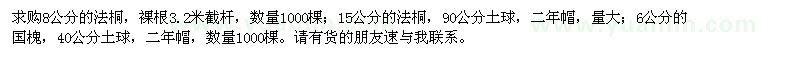 求購8、15公分法桐、6公分國槐