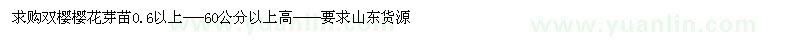 求購雙櫻櫻花芽
