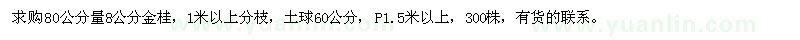 求購80公分量8公分金桂