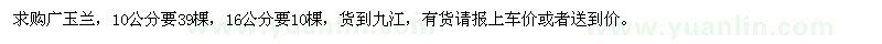 求購(gòu)10、16公分廣玉蘭