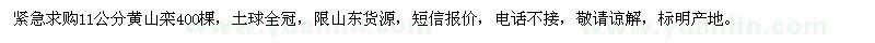 求購(gòu)11公分黃山欒