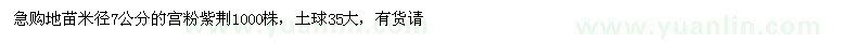 求購米徑7公分宮粉紫荊