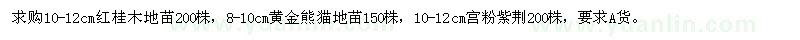 求購紅桂木、黃金熊貓、宮粉紫荊