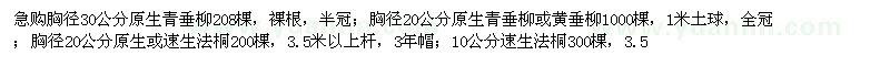 求購垂柳、法桐