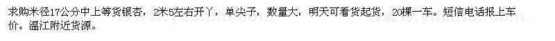 求購米徑17公分銀杏