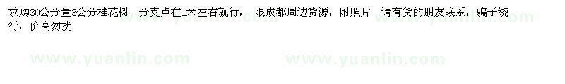 求購30公分量3公分桂花樹