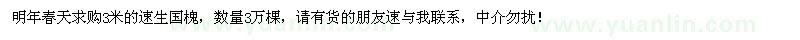 求購3米速生國槐