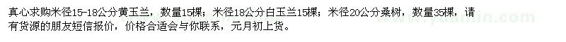 求購(gòu)黃玉蘭、白玉蘭、桑樹(shù)