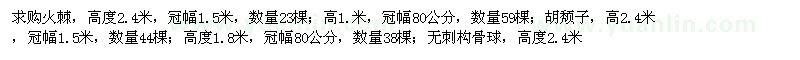 求購火棘、胡頹子、無刺構(gòu)骨球等