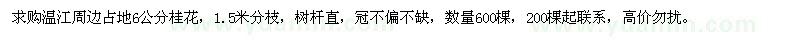 求購6公分桂花