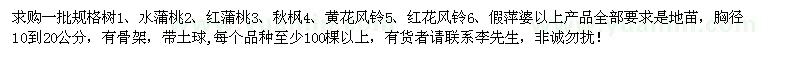 求購水蒲桃、紅蒲桃、秋楓等