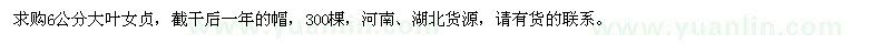 求購6公分大葉女貞
