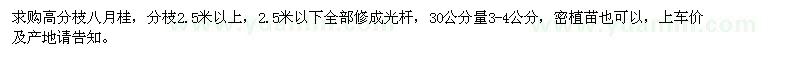 求購30公分量3-4公分八月桂
