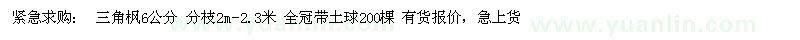 求購6公分三角楓